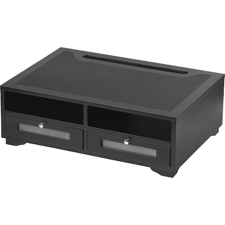 Victor Technology Wood Printer Stand, 2 Drawer, 21-4/5"x15-1/4"x8", Midnight BK VCT11305